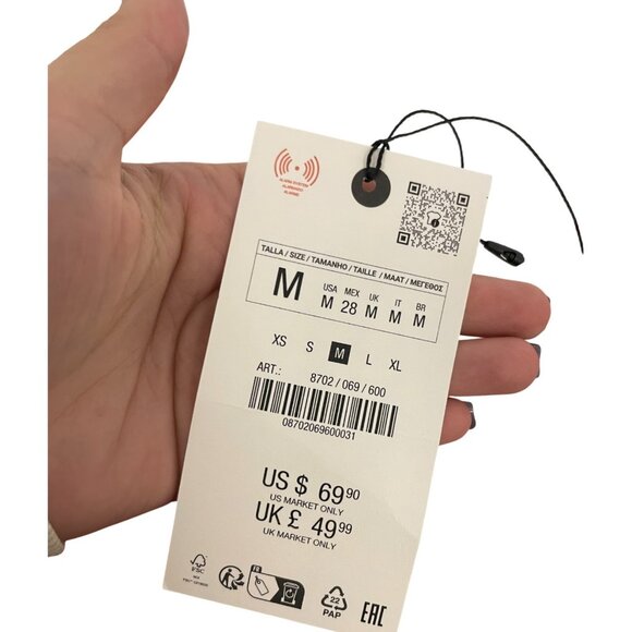 Zara Womens satin Skirt Medium M Red Floral Printed Midi Length 8702/069 NWT - Picture 12 of 15